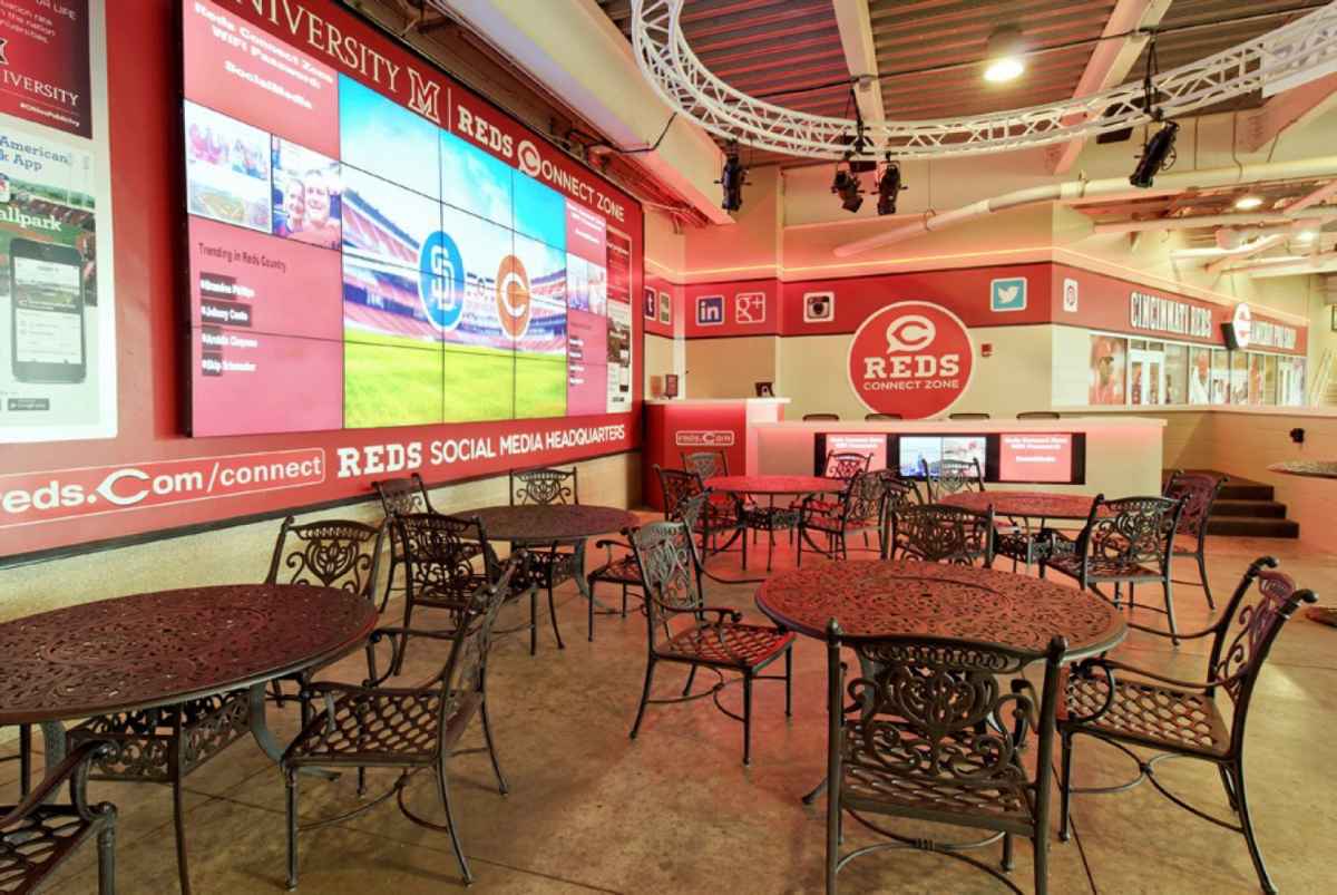 AV installations, AV integration projects, KD-MAX8x8, KD-IP1080RX, KD-IP1080TX, Key Digital, Cincinnati Reds, Champions Club, Scouts Club, Great American Ball Park, video distribution, bar and restaurant AV,