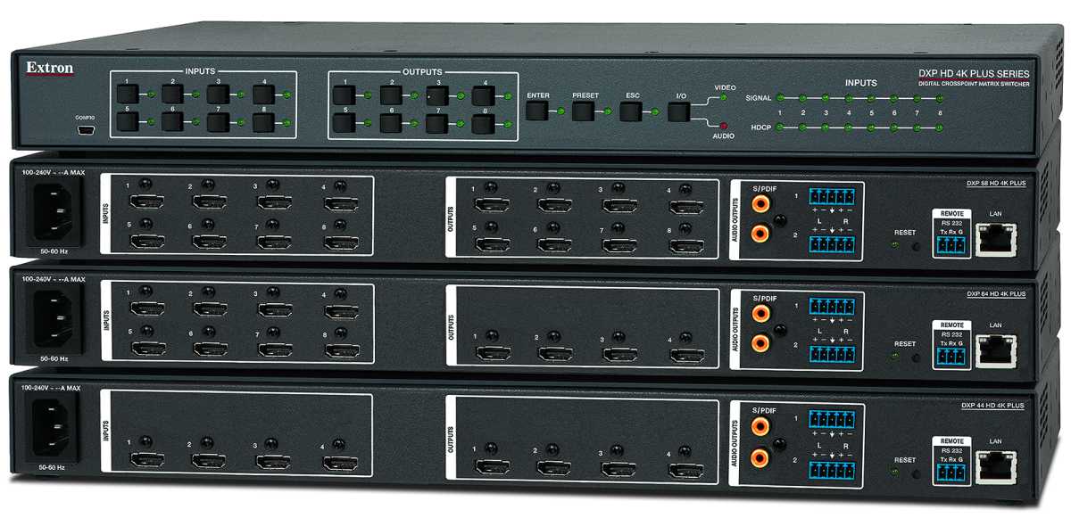 Extron DXP, HDMI matrix switcher, 18 Gbps