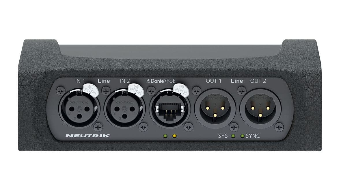 NEUTRIK Launches NA2-IO-DLINE Intelligent Dante I/O Interface