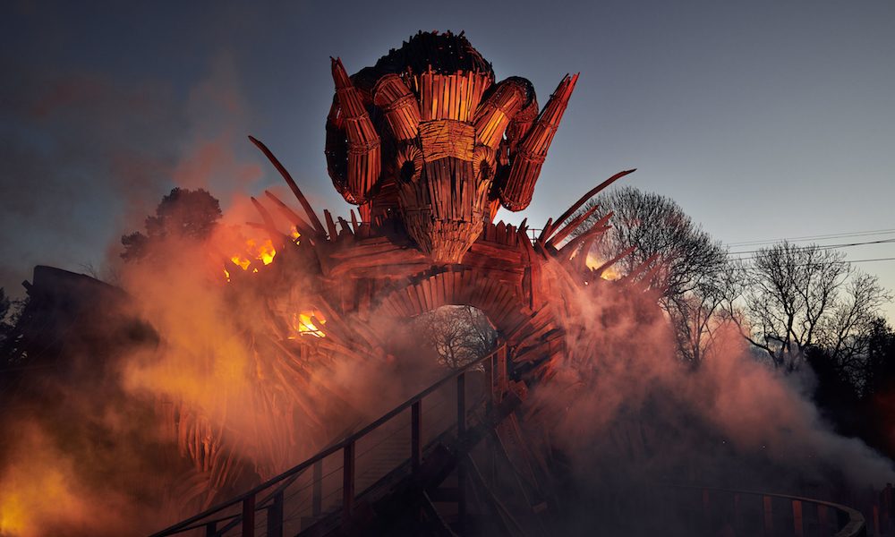 Wicker Man roller coaster, ProLights, AlphaPIX video system, LED display