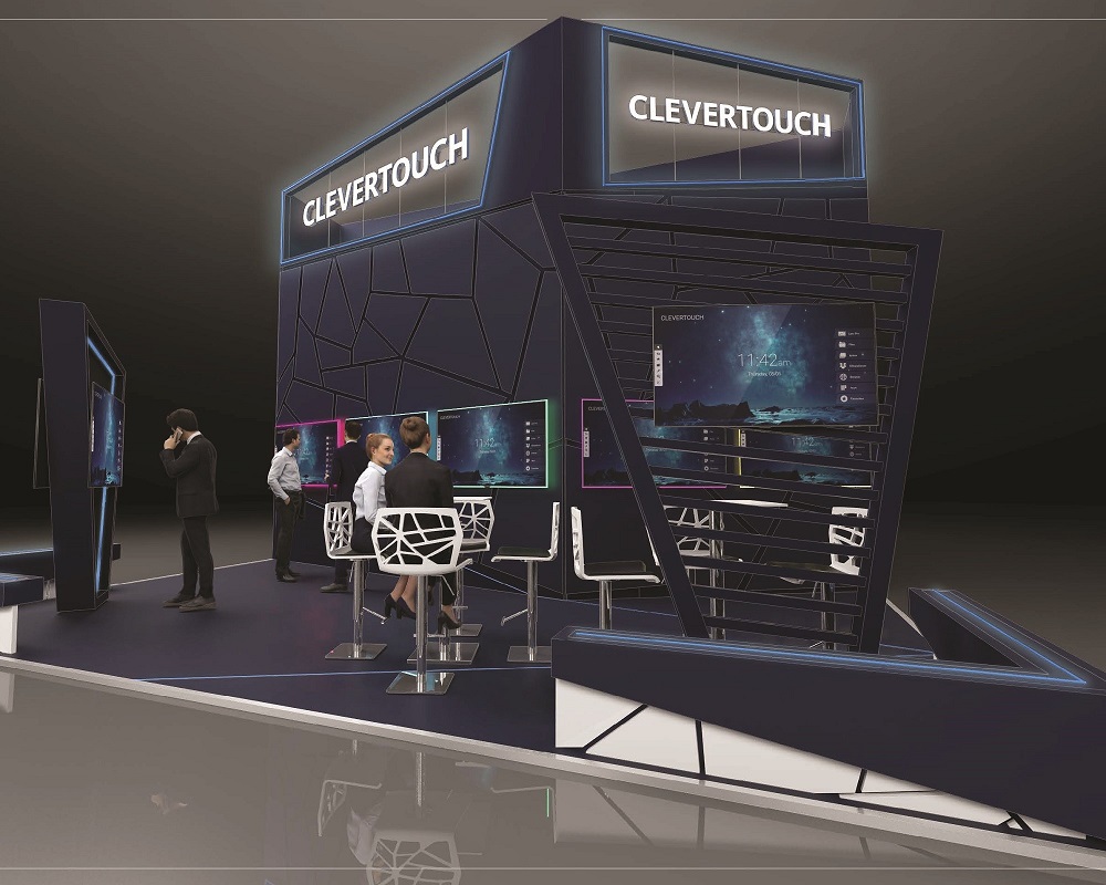 Clevertouch Enterprise Ecosystem at ISE resized, open office,