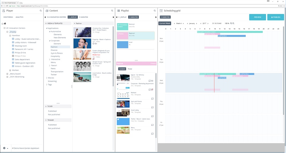 Navori QL Manager, ISE 2019, digital signage content