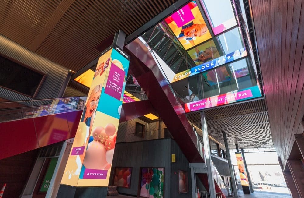 ANC Aims High for Multilevel Visuals to Grab Pier 17 Visitors’ Attention