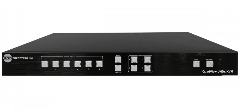 RGB Spectrum QuadView 4Kp60 Multi-Image Processor Features Built-in KVM Control of Multiple Sources