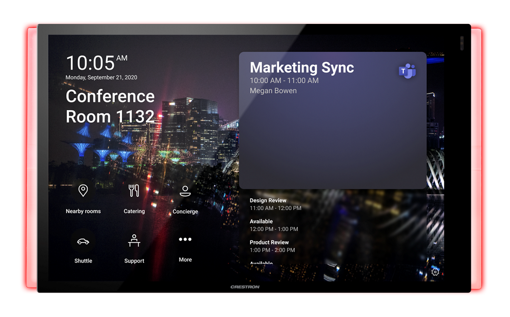Crestron 70 Series Scheduling Panels Microsoft Teams