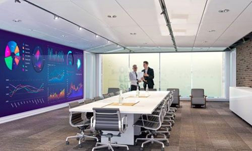 Barco videowall display conference room