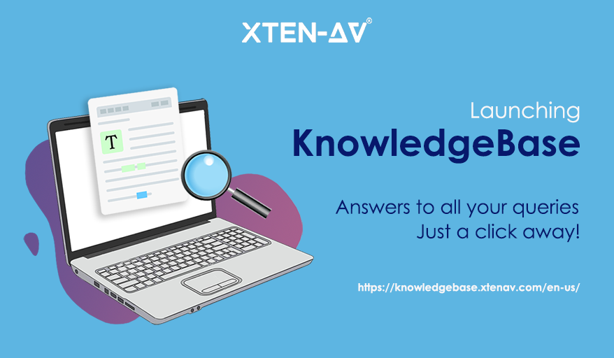 Computer graphic with the text, "Launching KnowledgeBase: Answers to all your queires"