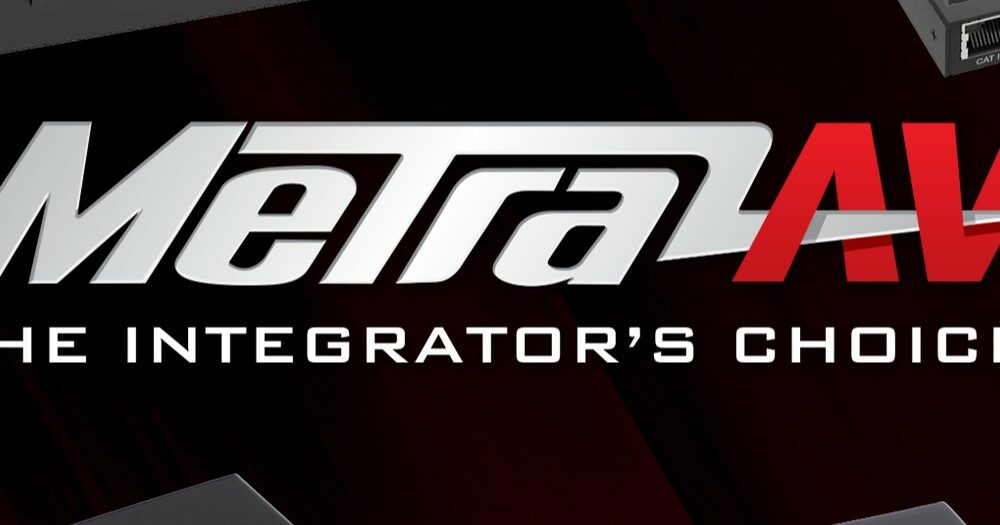 MetraAV logo with HDMI cables and extenders surrounding it