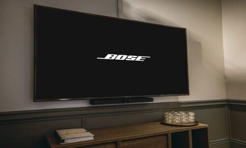 Bose logo on TV screen at Telegrafen Oslo