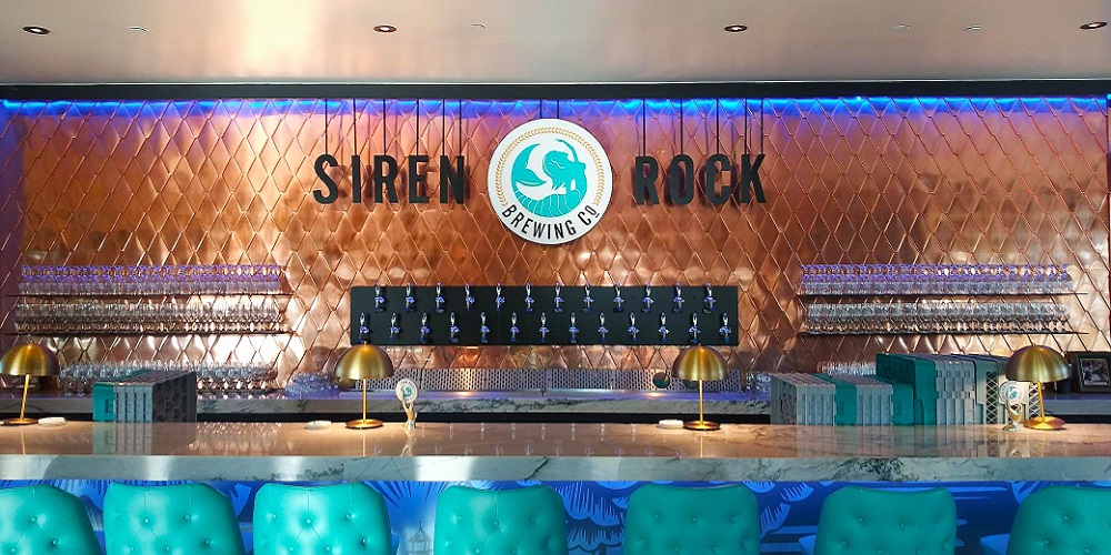 Taproom that says "Siren Rock"