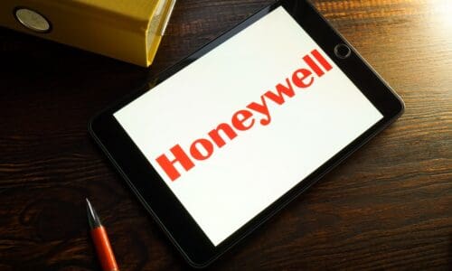 Honeywell logo on tablet