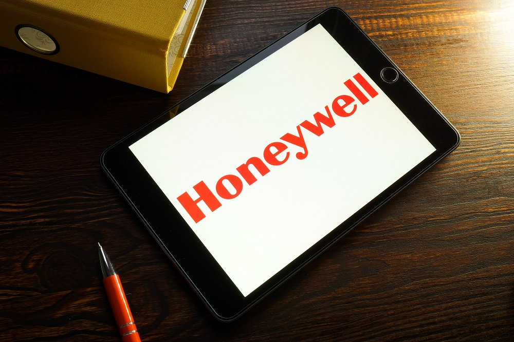 Honeywell logo on tablet