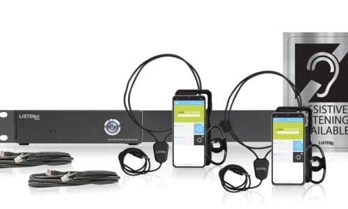 Listen EVERYWHERE kit including the server, headphones, receivers and cables.
