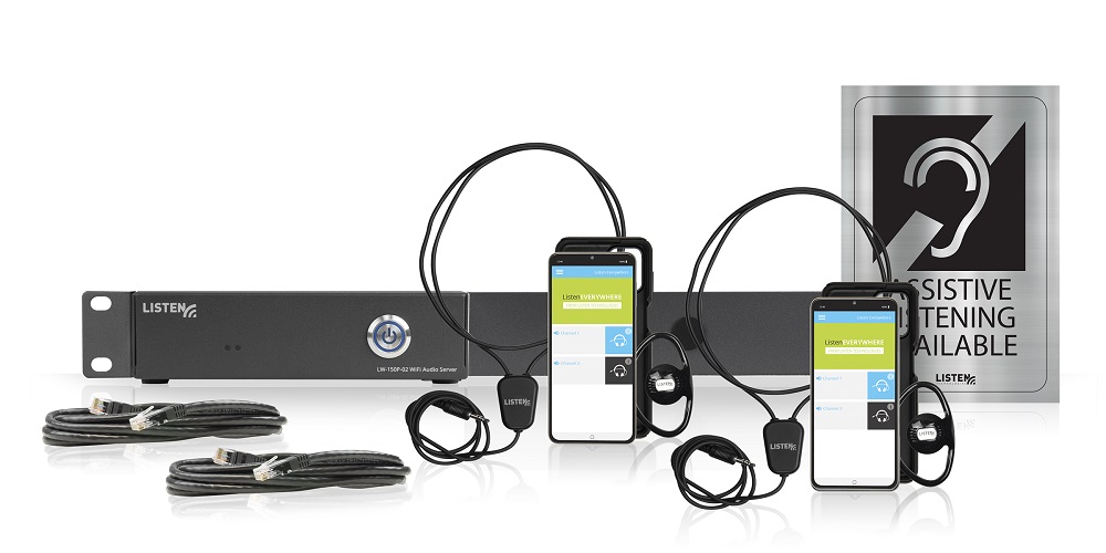 Listen EVERYWHERE kit including the server, headphones, receivers and cables.