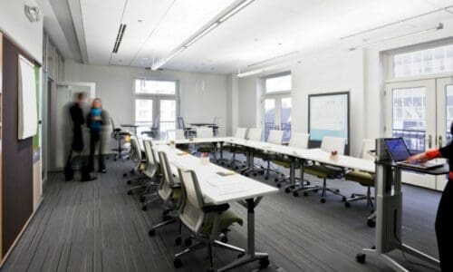 A collaboration and conferencing room