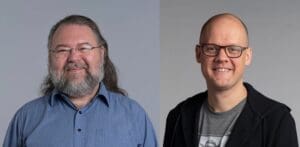 Roger Schwenke, Ph.D. (Meyer Sound senior scientist and innovation steward – left), and Merlijn van Veen (senior technical support and education specialist at Meyer Sound – right).