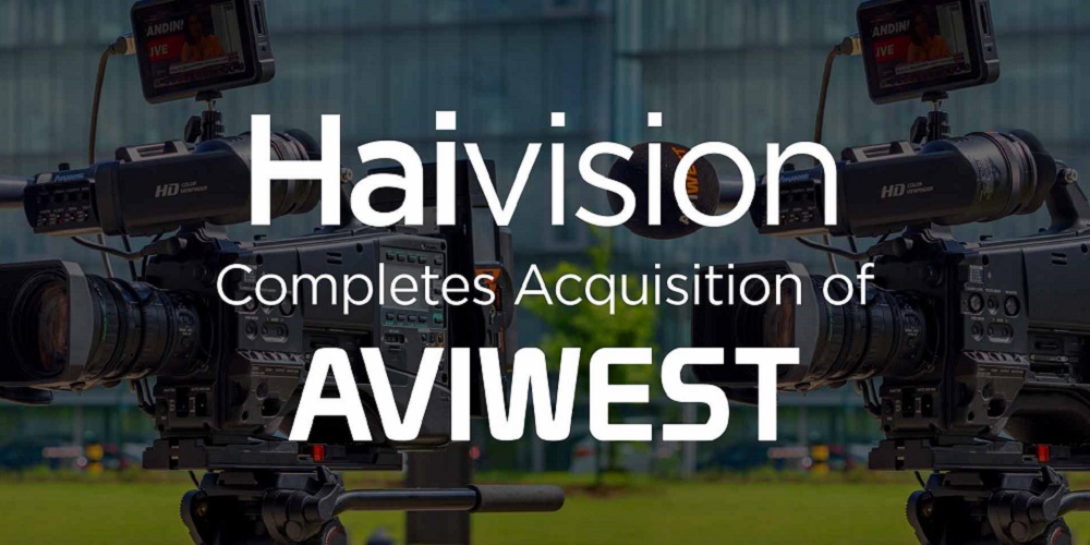 Logo of Haivision and AVIWEST acquisition completion.