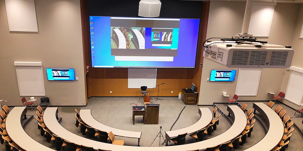 Extron AV equipment at lecture hall in Lee University