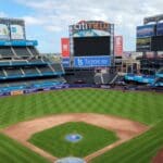 Citi Field stadium with Samsung Displays scoreboards.