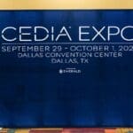 CEDIA Expo 2022 poster in a hall.