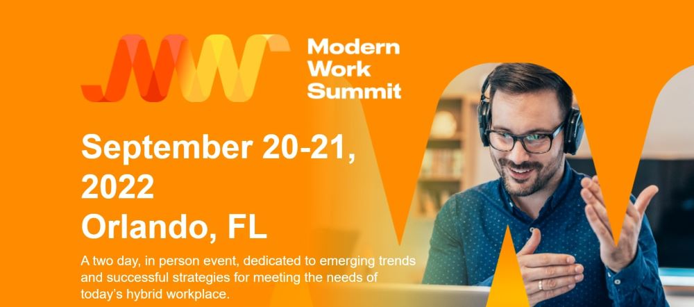 Modern Work Summit landing page