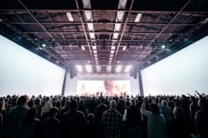 Audience enjoying a live concert.