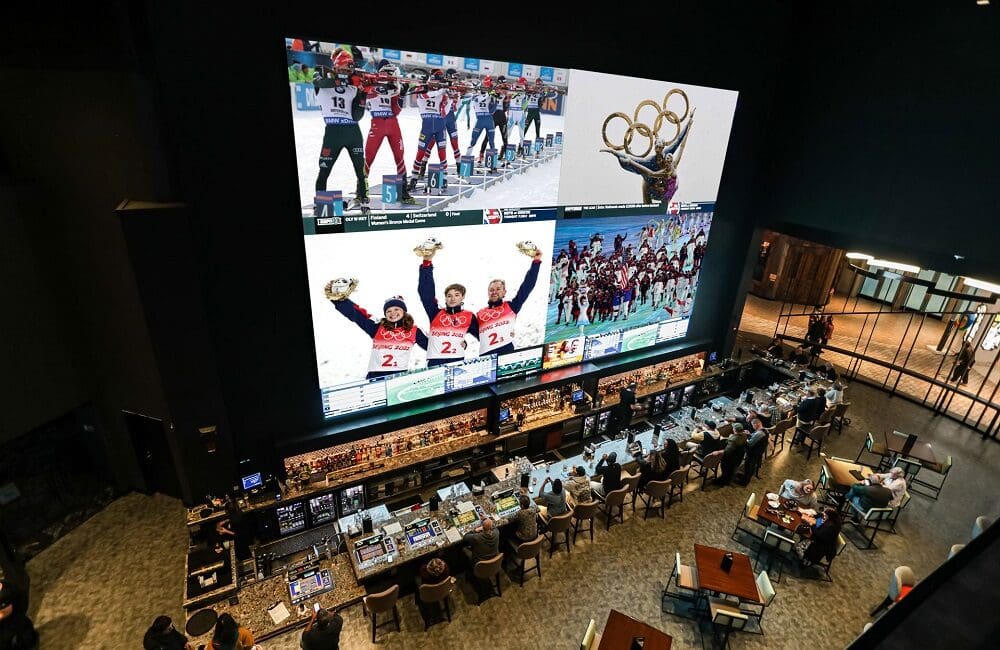 McCann Systems Installs Two-Story LED Videowall at DraftKings Sportsbook at Foxwoods