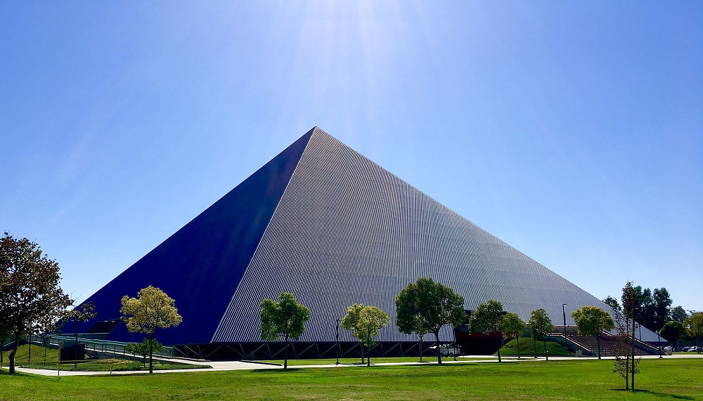 Walter Pyramid in the bright sunlight.