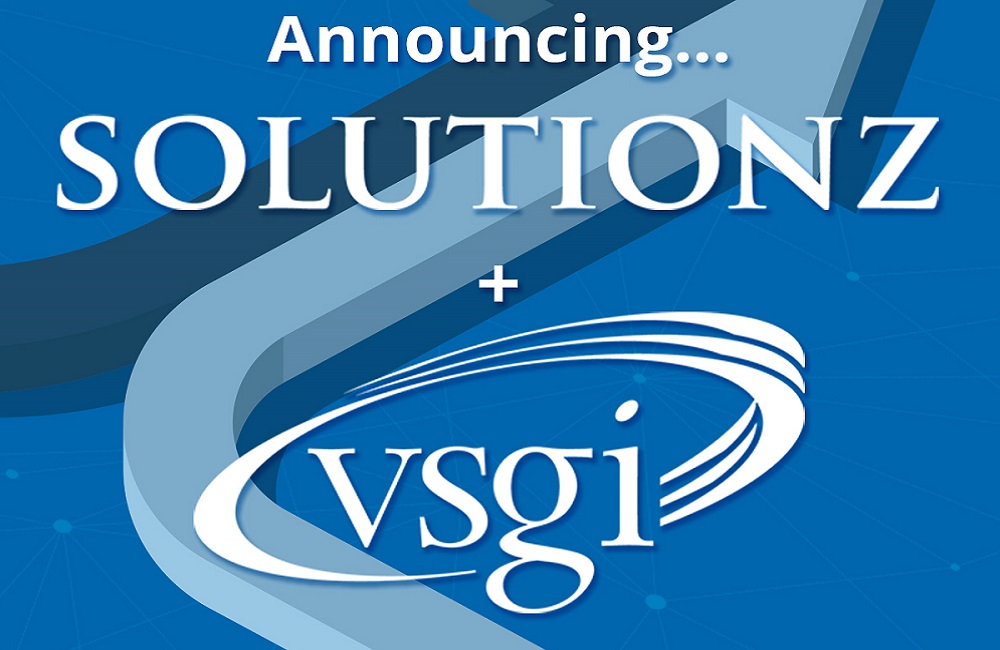 Poster that says "Announcing Solutionz, Inc. + VSGi"