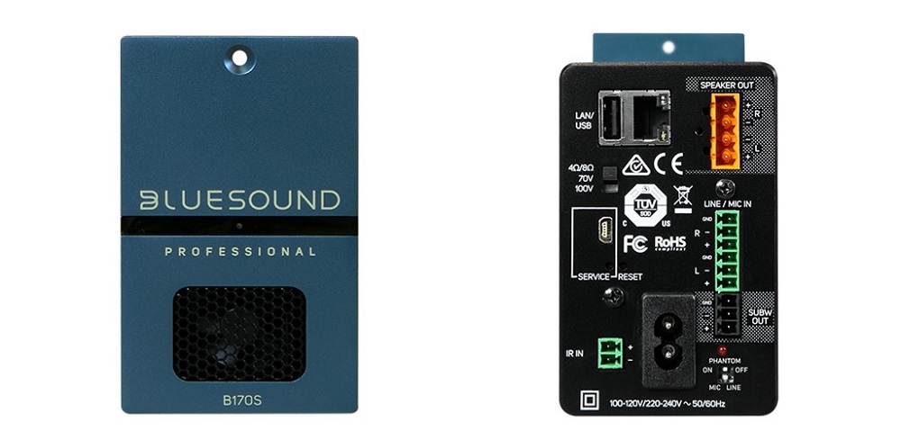 B170S Networked Streaming Stereo Amplifier front and back.