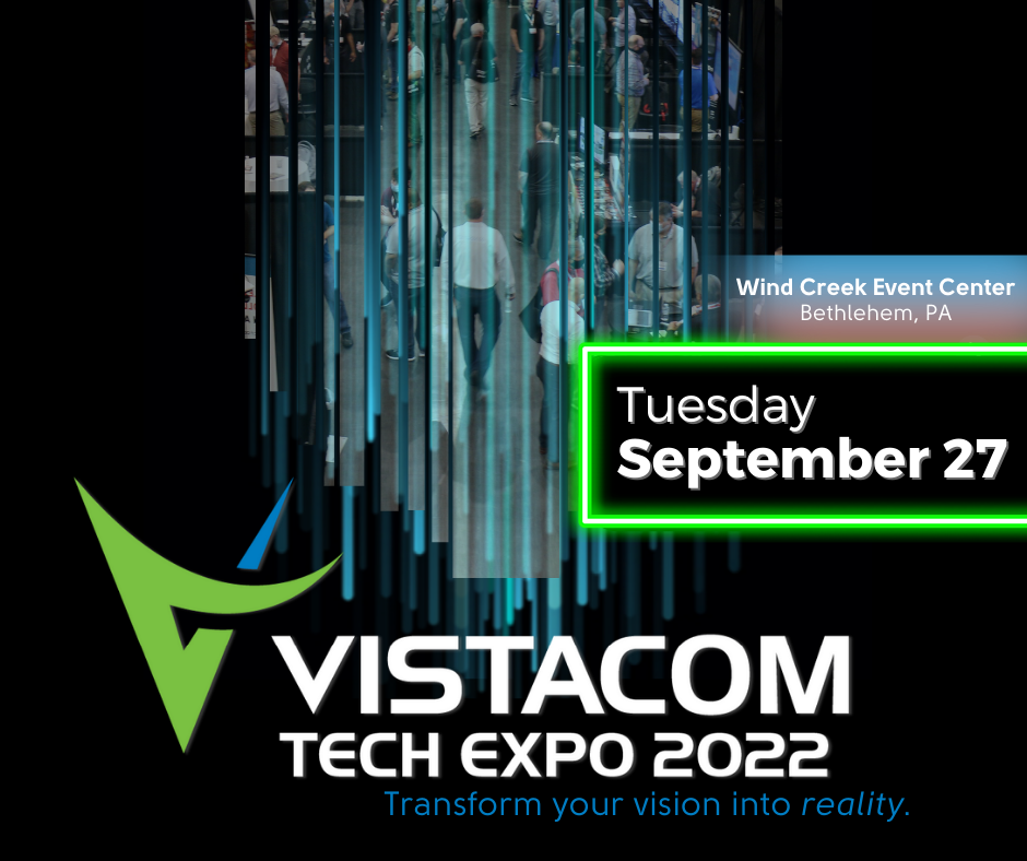 Graphic to support Vistacom's Tech Expo 2022