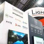 Lightware booth sign at InfoComm 2022.