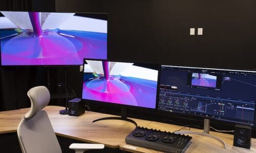 LG OLED displays ready for demo at the Creative Studio.