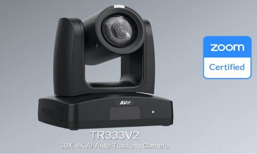 AVer Autotracking Camera with Zoom certification logo.
