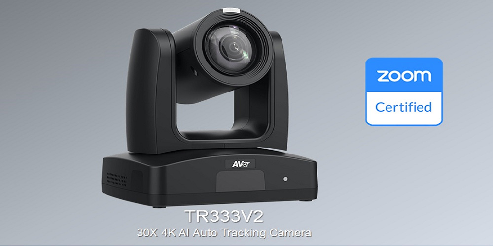 AVer Autotracking Camera with Zoom certification logo.