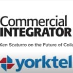 Screenshot of Commercial Integrator and Yorktel interview poster.