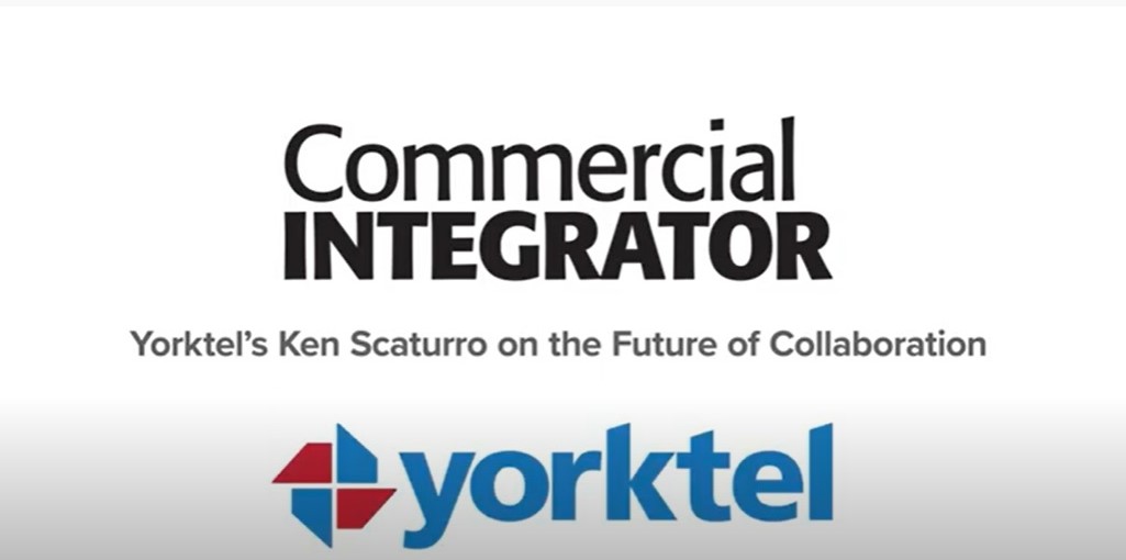 Screenshot of Commercial Integrator and Yorktel interview poster.