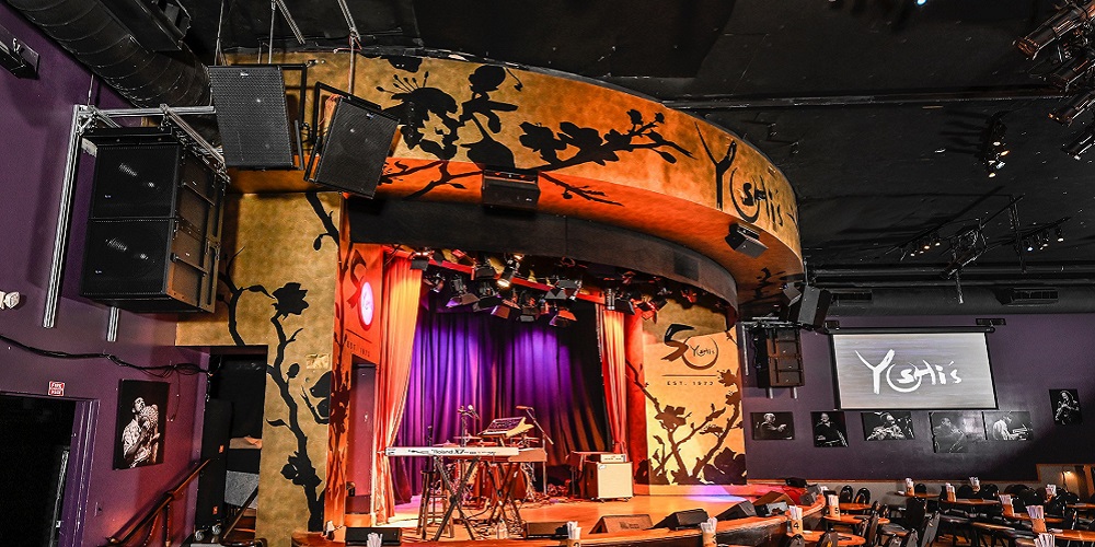 Meyer Sound loudspeakers installed at Yoshi's lounge.