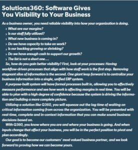 Solutions360 on how software gives you visibility to your business