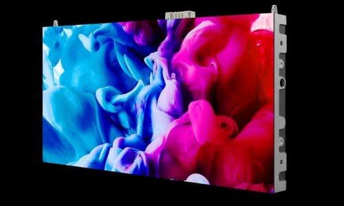 Sharp NEC FC Series Display showcasing red and blue abstract images.