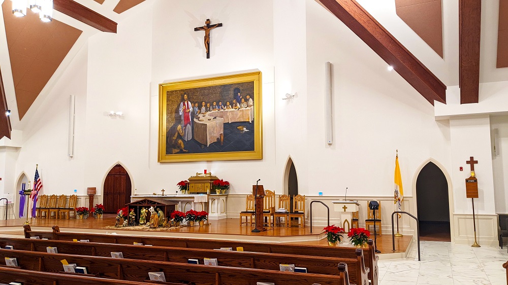 Renkus-Heinz speakers placed in the church.