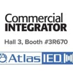 Poster that says AtLasIED at ISE 2023 Hall 3, Booth #3R670
