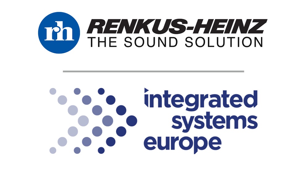 Renkus-Heinz logo stacked above the ISE 2023 logo.