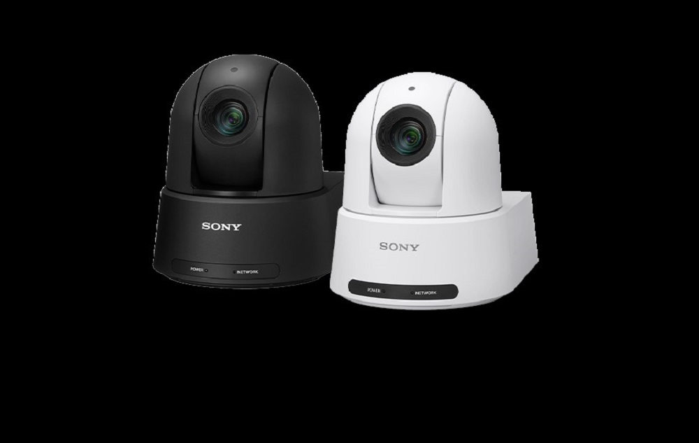 Sony new PTZ cameras in black and white colors.