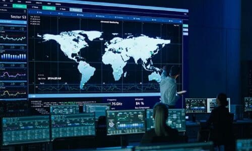Workers using Userful's uConduct in the control room.