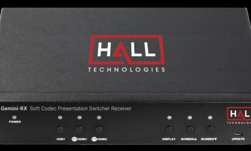 Front view of Hall Technologies' Gemini switcher.