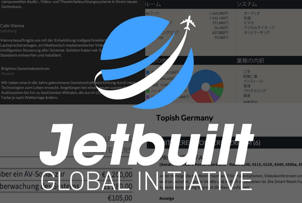 Screenshot of Jetbuilt platform with the words, "Jetbuilt Global Initiative" written on top.