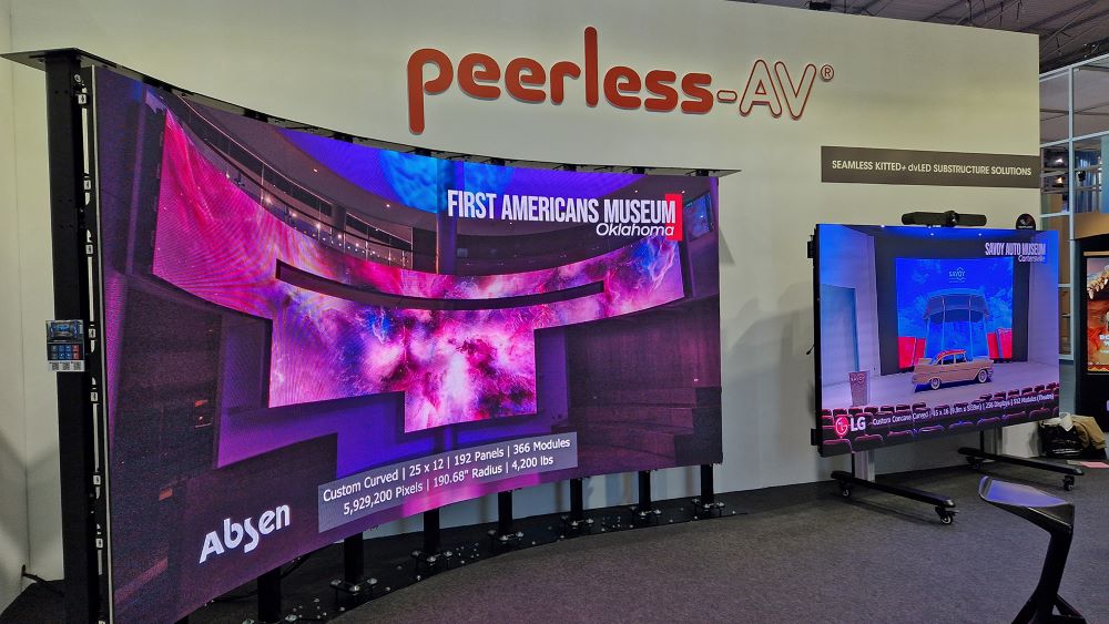 Peerless-AV showcased a range of DVLED mounting solutions at ISE 2023.