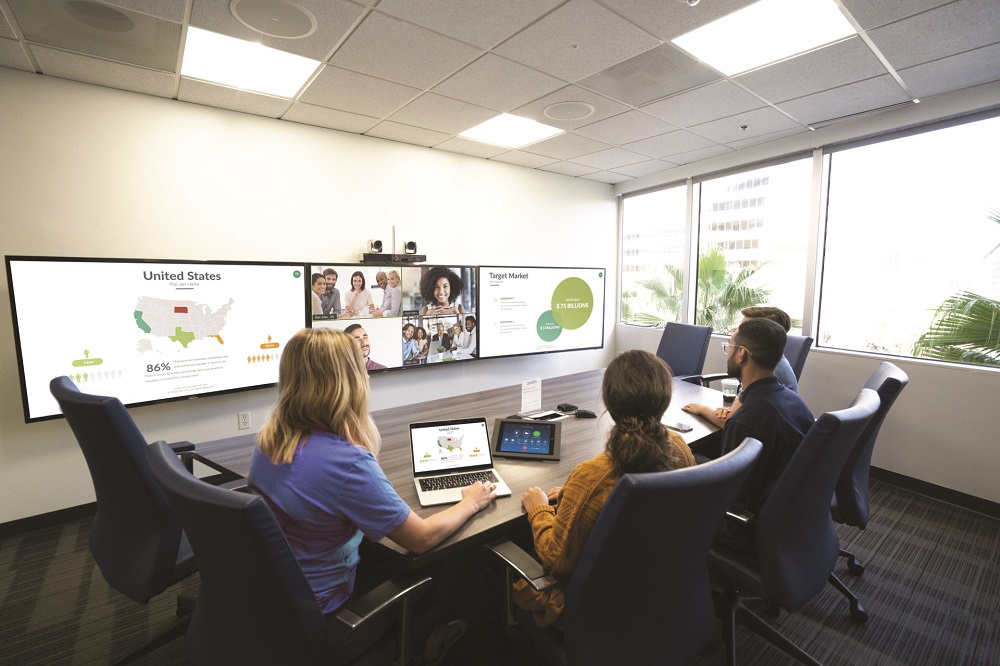 Zoom Room hybrid office hybrid work videoconferencing