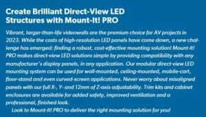 Create brilliant direct-view LED structures with Mount-IT Pro sidebar